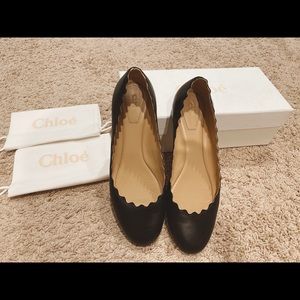 Chloe ballerina flats black